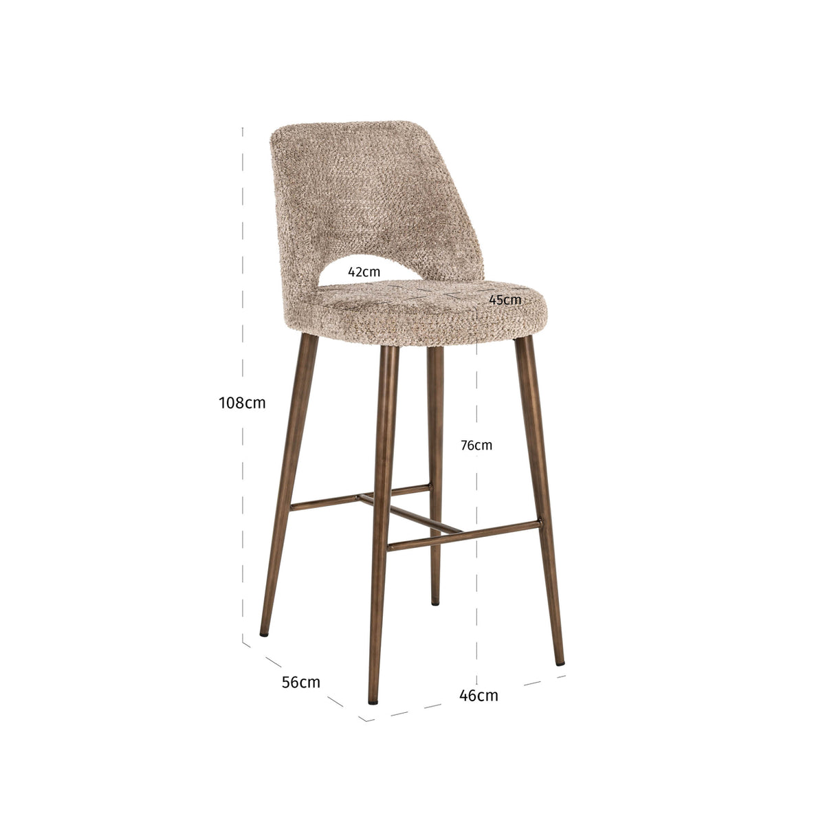 Tabouret de bar Delphine lovely nature fire retardant