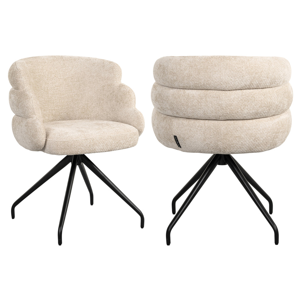 Chaise de salle à manger Kayla cream unicorn swivel
