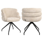 Chaise de salle à manger Kayla cream unicorn swivel
