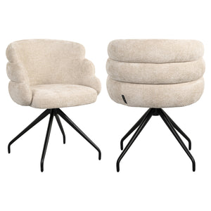 Chaise de salle à manger Kayla cream unicorn swivel
