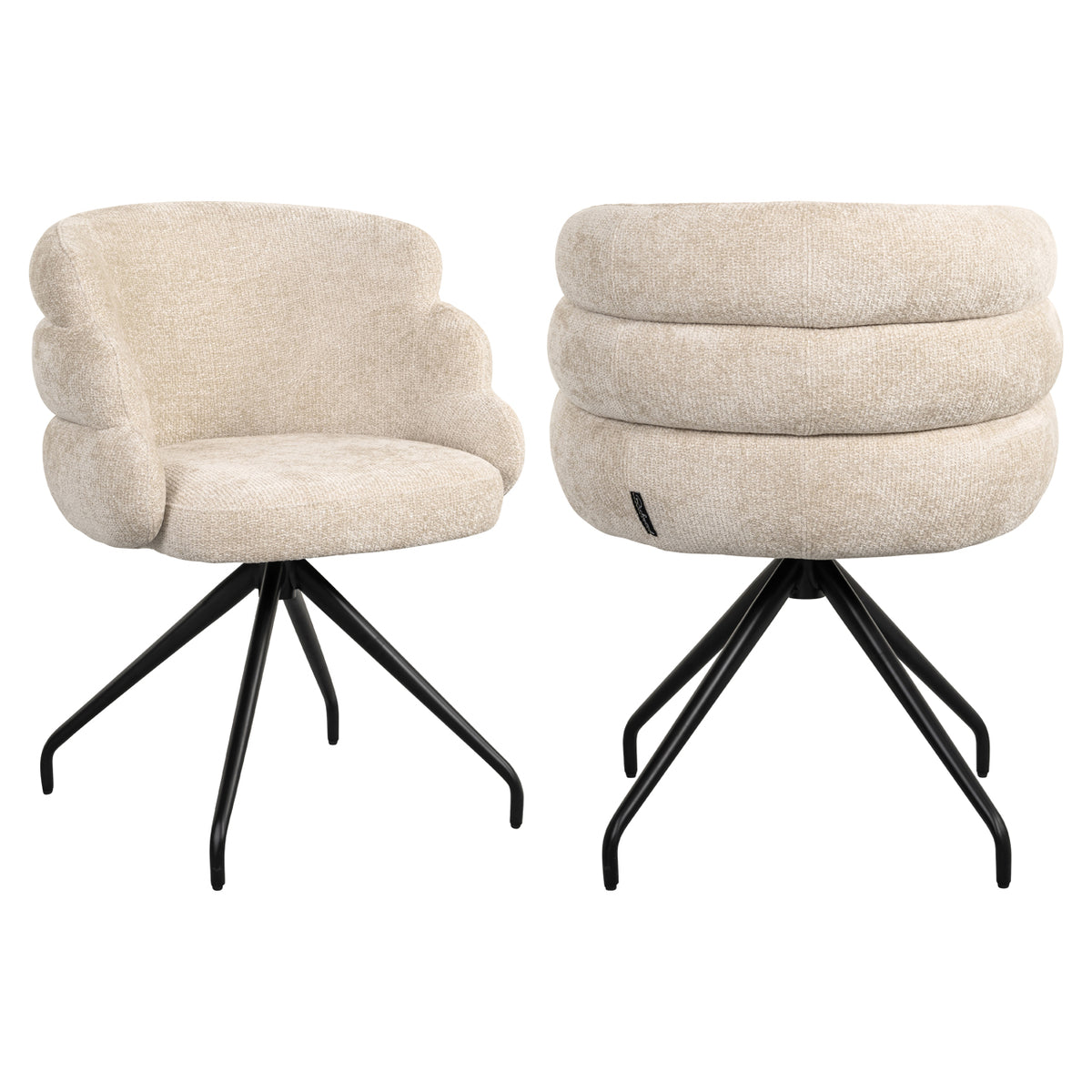 Chaise de salle à manger Kayla cream unicorn swivel
