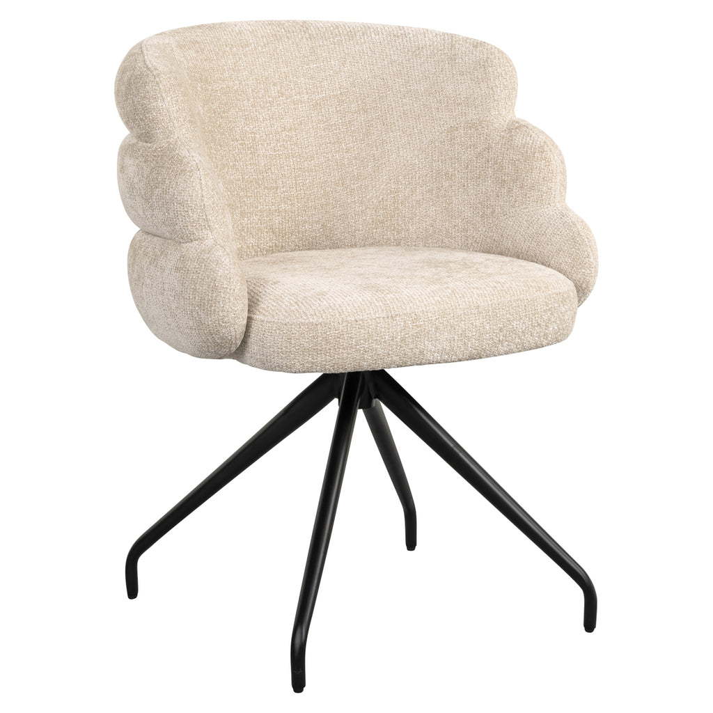 Chaise de salle à manger Kayla cream unicorn swivel