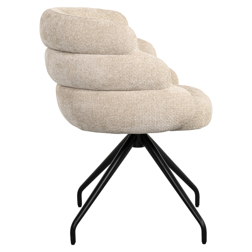 Chaise de salle à manger Kayla cream unicorn swivel