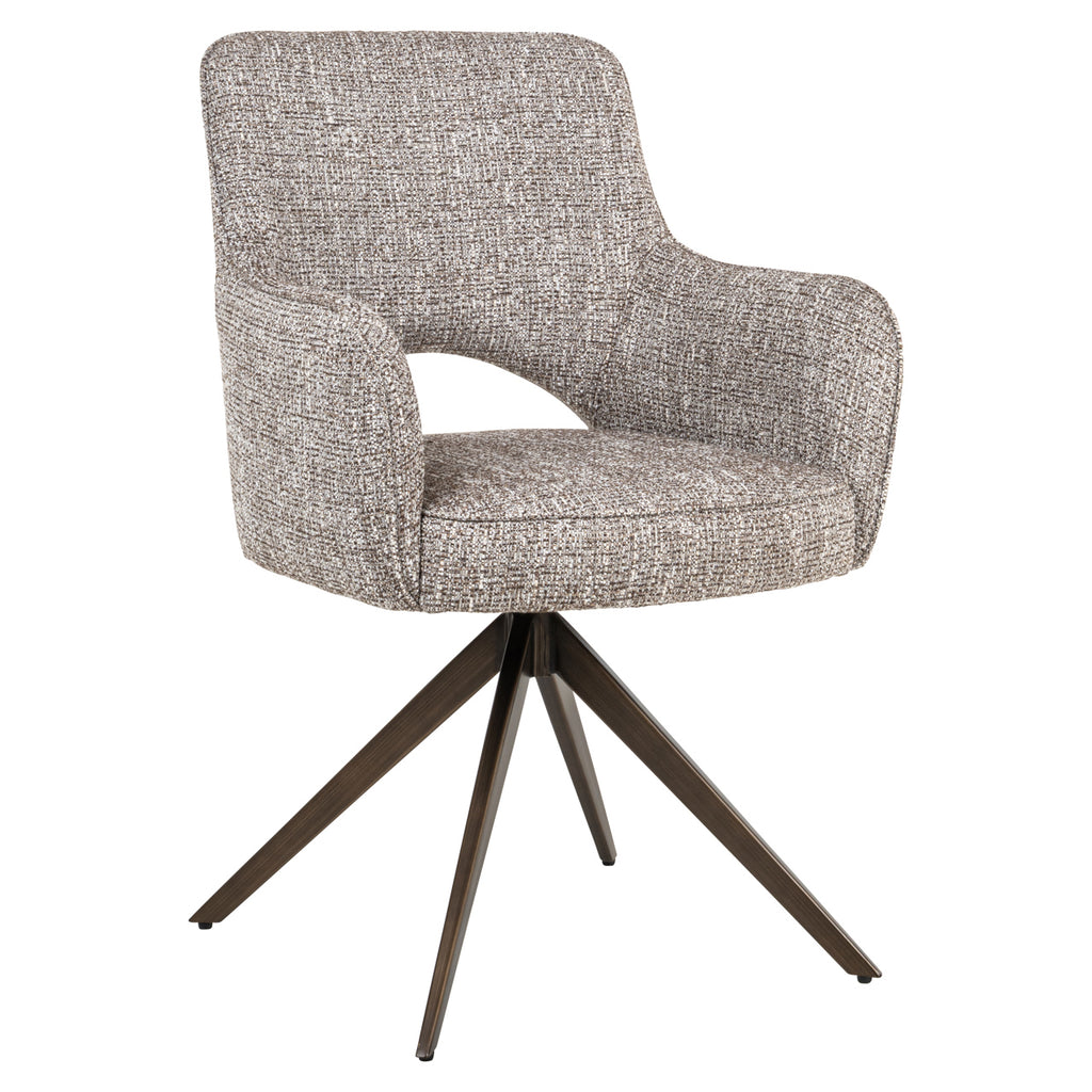 Chaise de salle à manger Ginerva earth tweed swivel