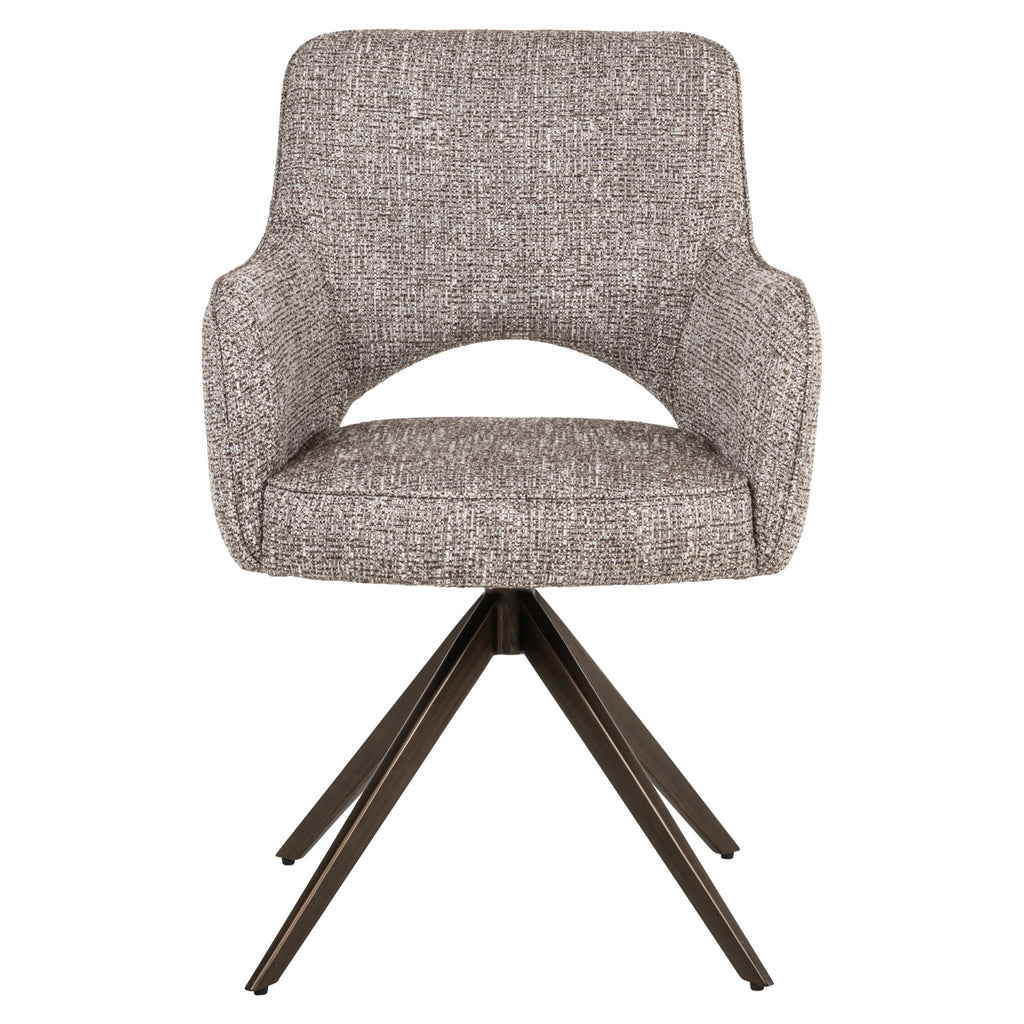 Chaise de salle à manger Ginerva earth tweed swivel