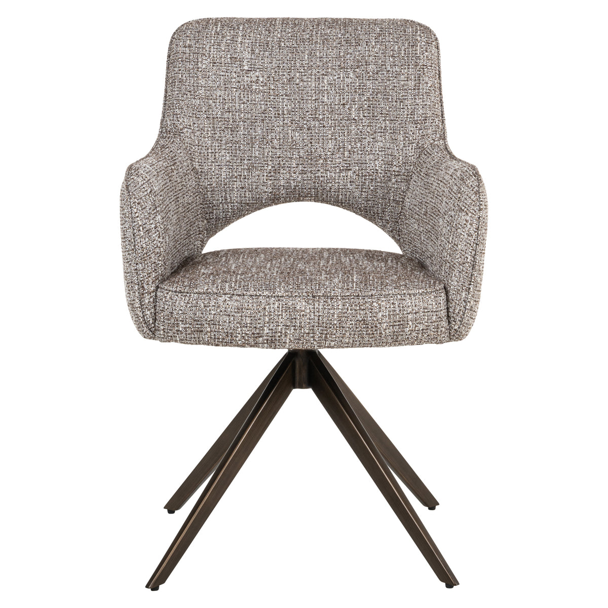 Chaise de salle à manger Ginerva earth tweed swivel