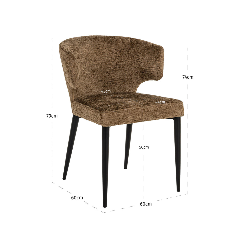 Chaise de salle à manger Taylor brandy fusion fire retardant