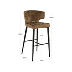 Tabouret de bar Taylor brandy fusion fire retardant