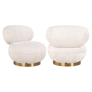 Fauteuil lounge Jace lovely cream swivel