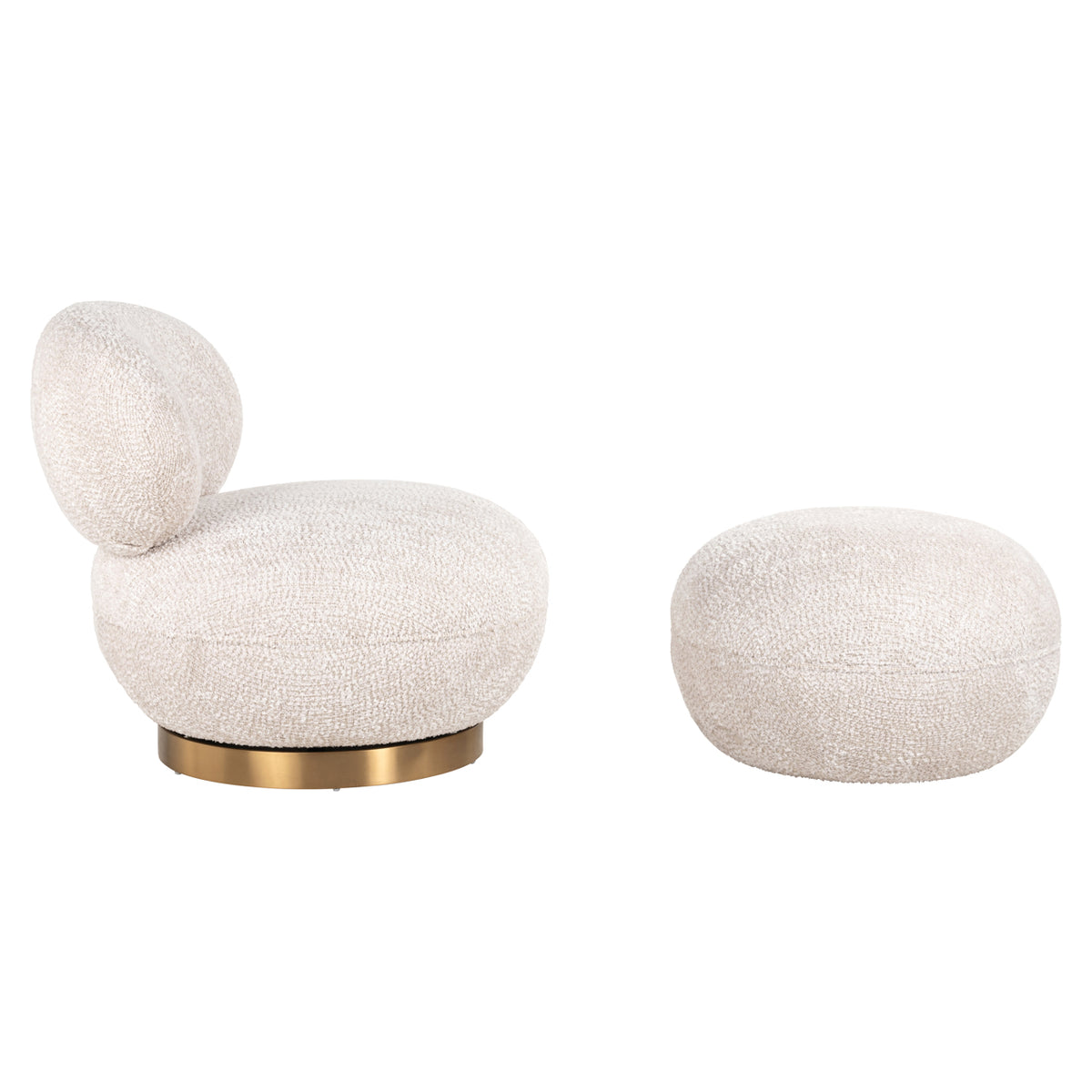 Pouf & repose-pieds Jace lovely cream