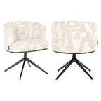Chaise de salle à manger Cheyenne beige graffic swivel