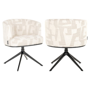 Chaise de salle à manger Cheyenne beige graffic swivel