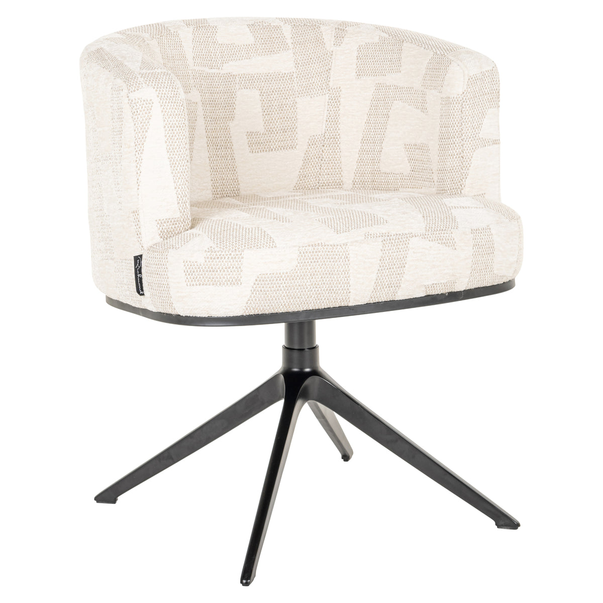 Chaise de salle à manger Cheyenne beige graffic swivel