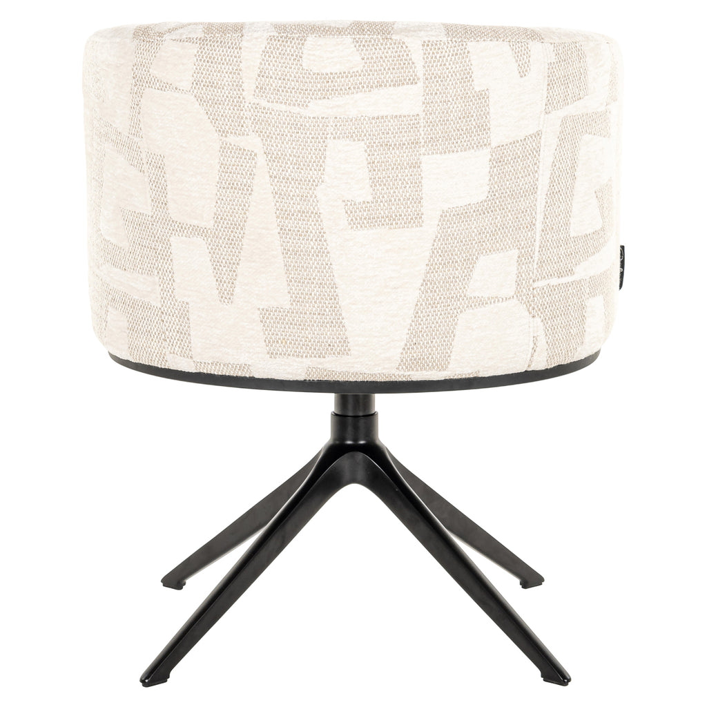 Chaise de salle à manger Cheyenne beige graffic swivel
