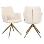 Chaise de salle à manger Dakota niagara beige swivel with arm