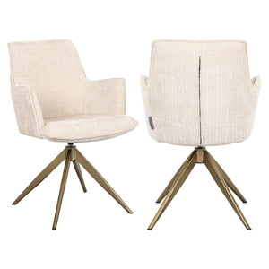 Chaise de salle à manger Dakota niagara beige swivel with arm