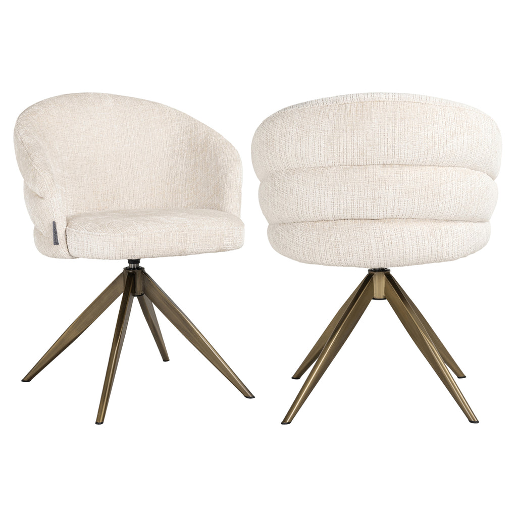 Chaise de salle à manger Zendaya niagara beige swivel