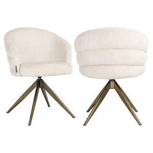 Chaise de salle à manger Zendaya niagara beige swivel