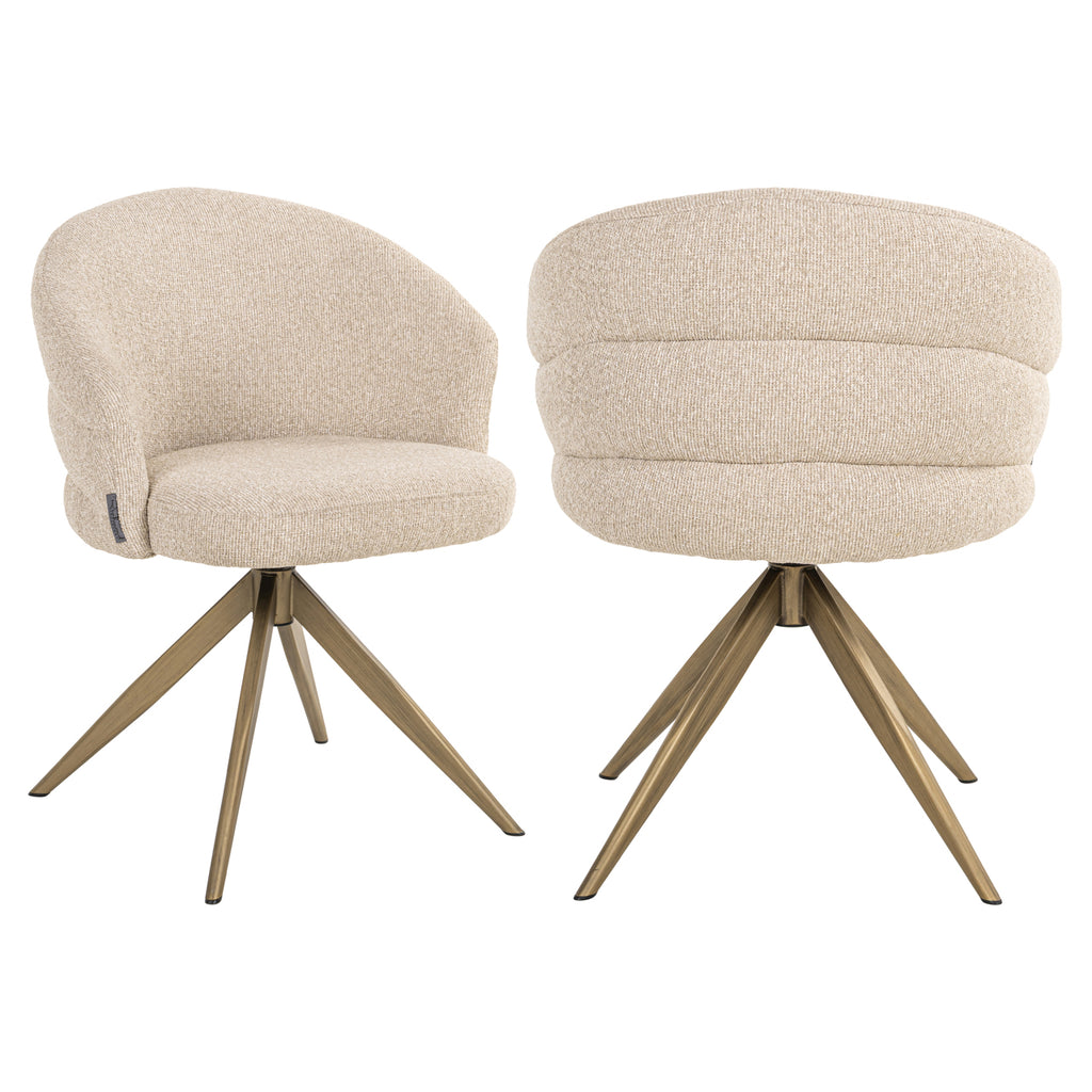 Chaise de salle à manger Zendaya biscotti swivel fire retardant