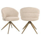 Chaise de salle à manger Zendaya biscotti swivel fire retardant
