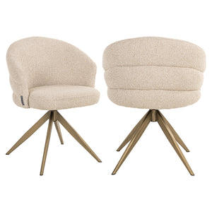 Chaise de salle à manger Zendaya biscotti swivel fire retardant
