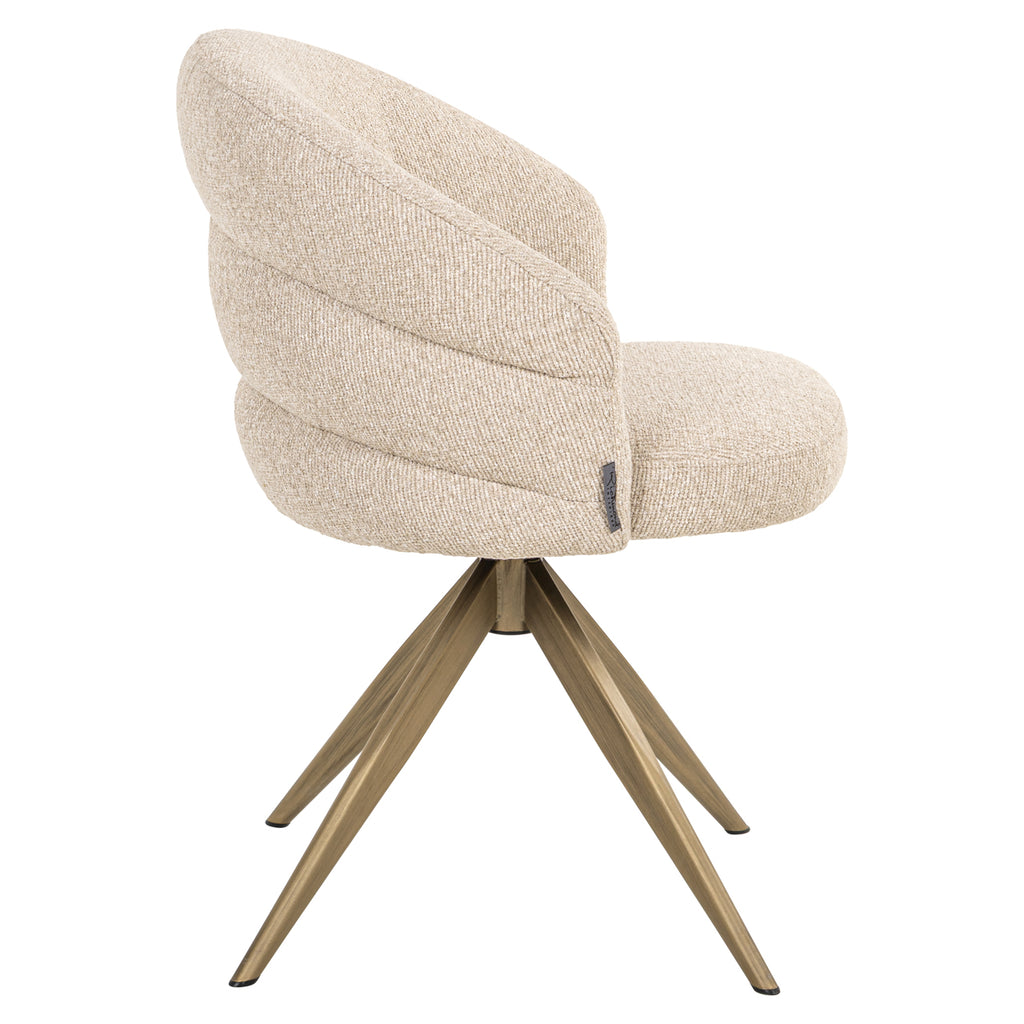 Chaise de salle à manger Zendaya biscotti swivel fire retardant