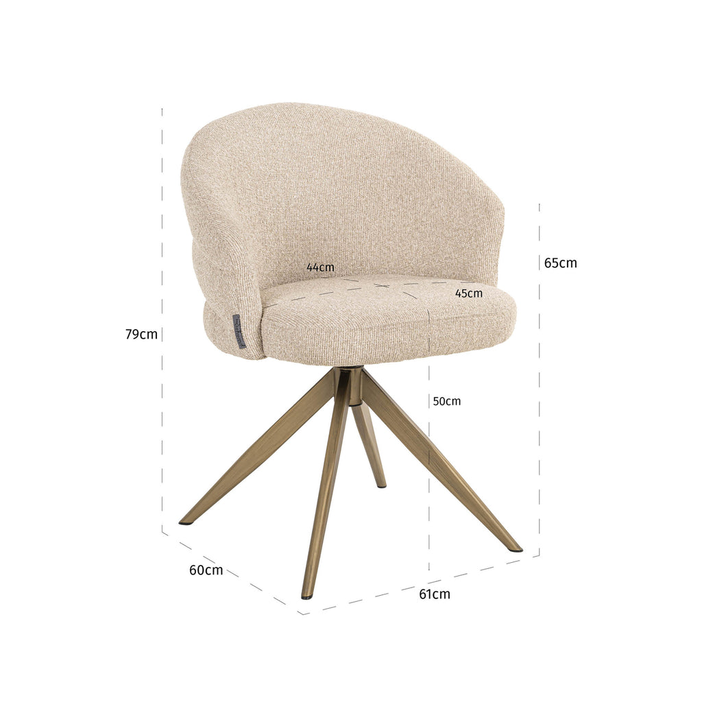 Chaise de salle à manger Zendaya biscotti swivel fire retardant
