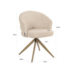 Chaise de salle à manger Zendaya biscotti swivel fire retardant