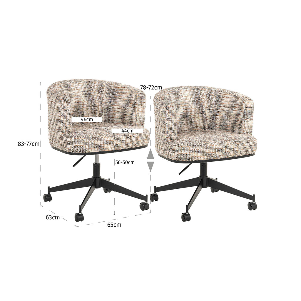 Chaise de salle à manger Rochenne trendy nature swivel on wheels