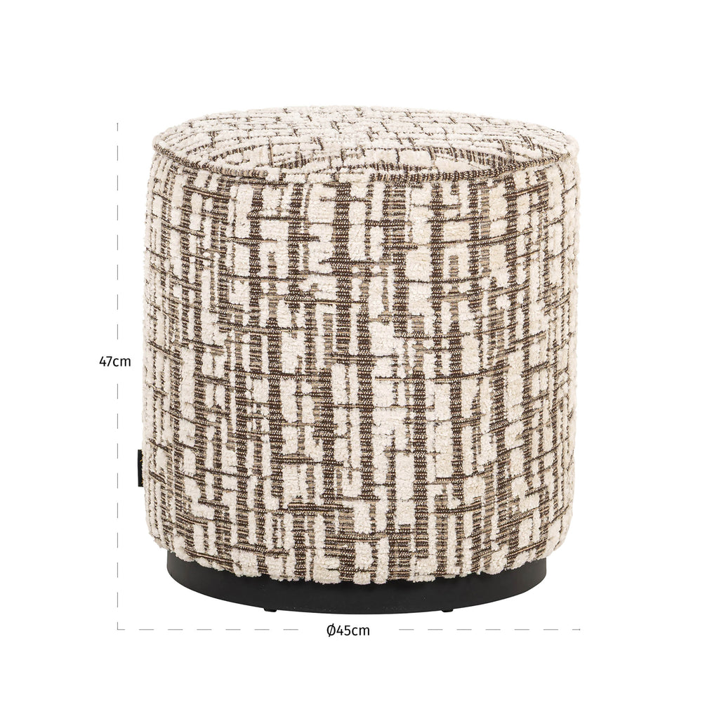 Pouf & repose-pieds Lexie cream 45Ø