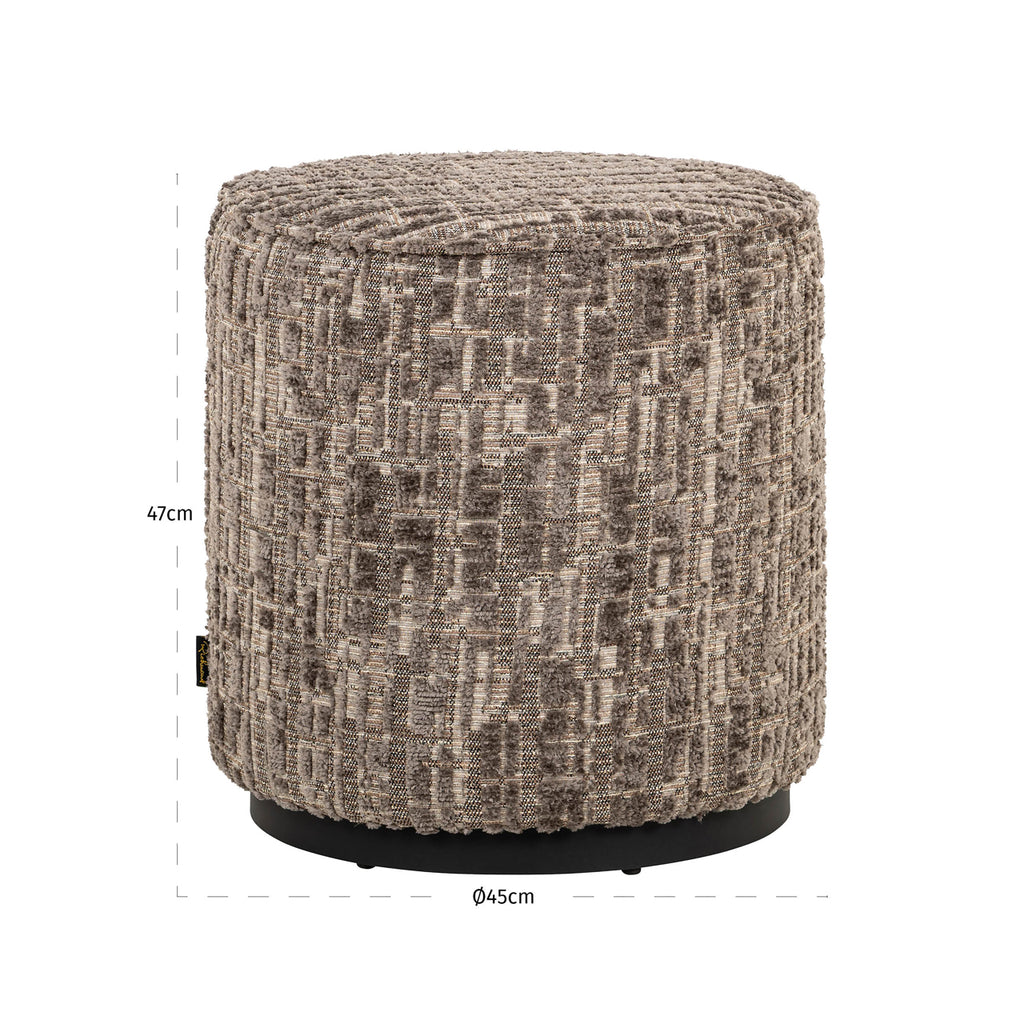Pouf & repose-pieds Lexie greige 45Ø