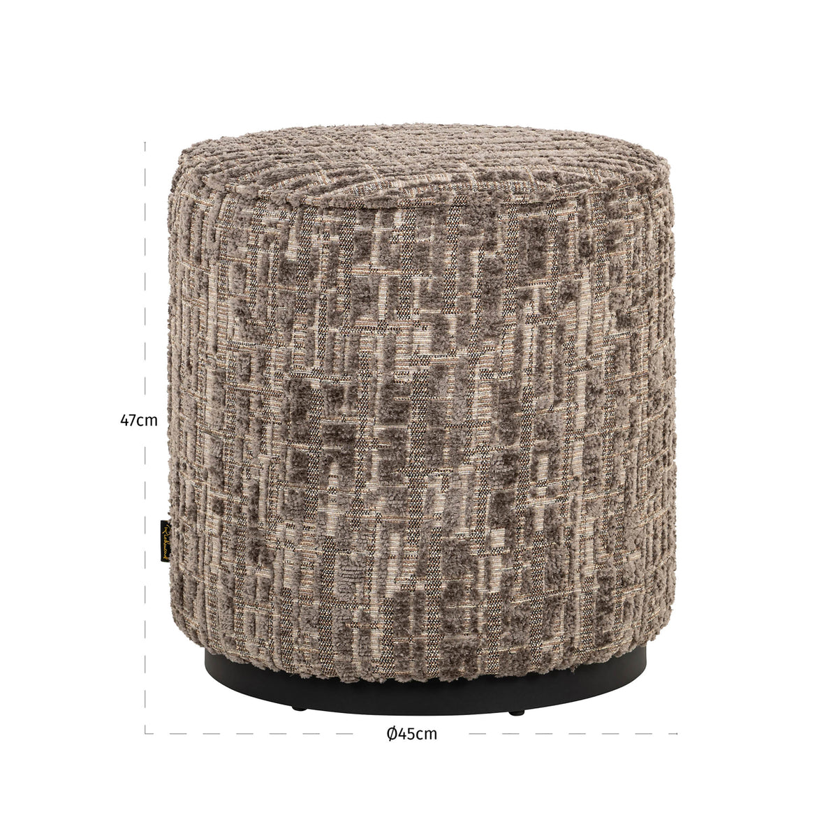 Pouf & repose-pieds Lexie greige 45Ø
