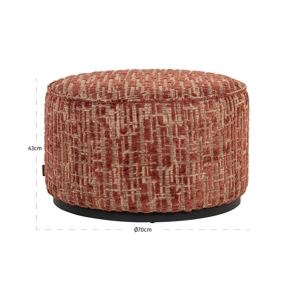 Pouf & repose-pieds Lexie beige chevron 70Ø