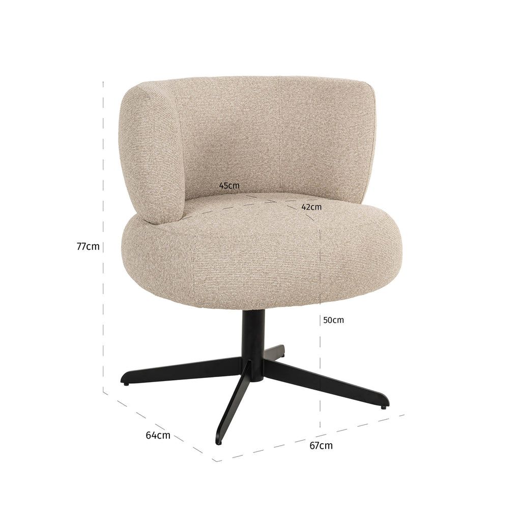 Chaise de salle à manger Alexis biscotti swivel