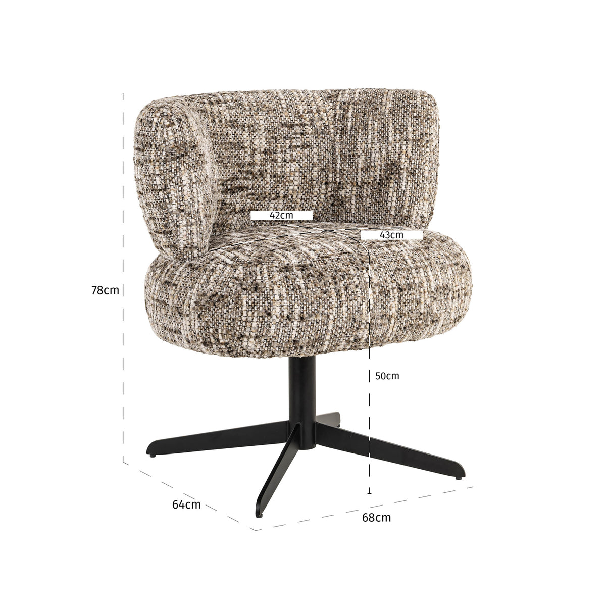 Chaise de salle à manger Alexis brown omara swivel