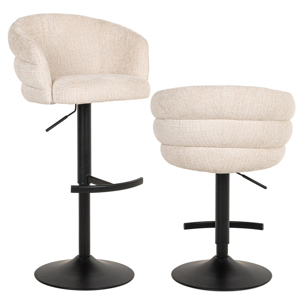 Tabouret de bar Nikki niagara beige swivel fire retardant