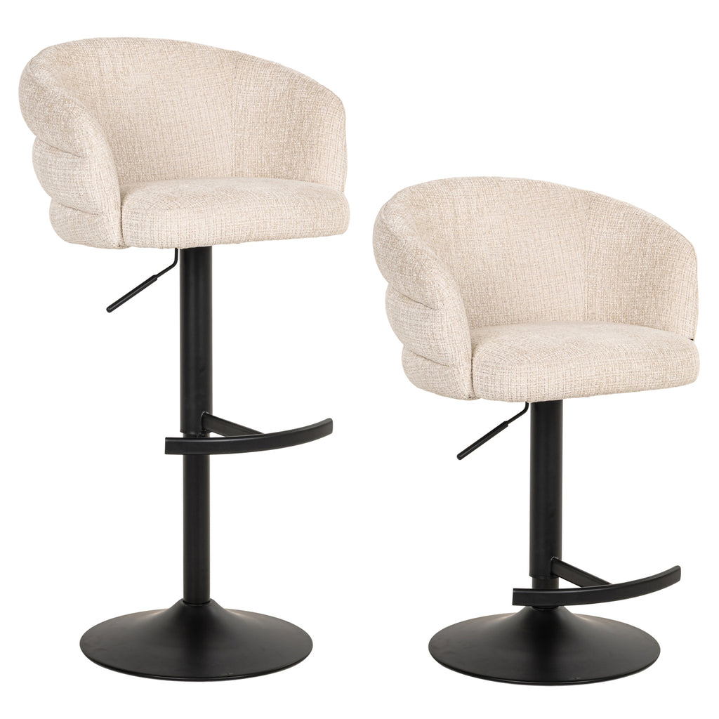 Tabouret de bar Nikki niagara beige swivel fire retardant
