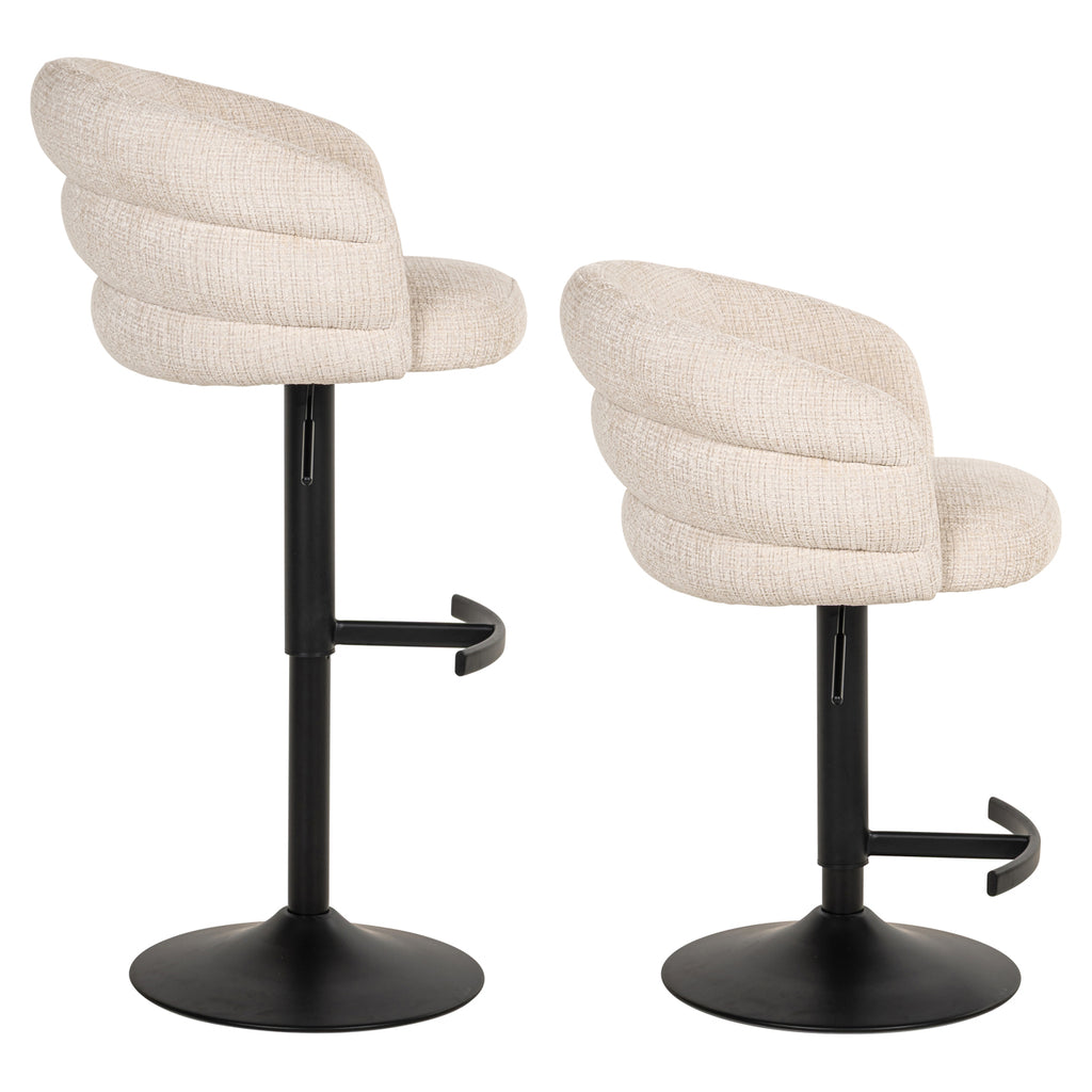 Tabouret de bar Nikki niagara beige swivel fire retardant