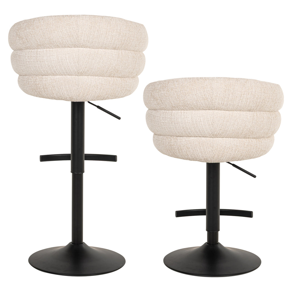 Tabouret de bar Nikki niagara beige swivel fire retardant