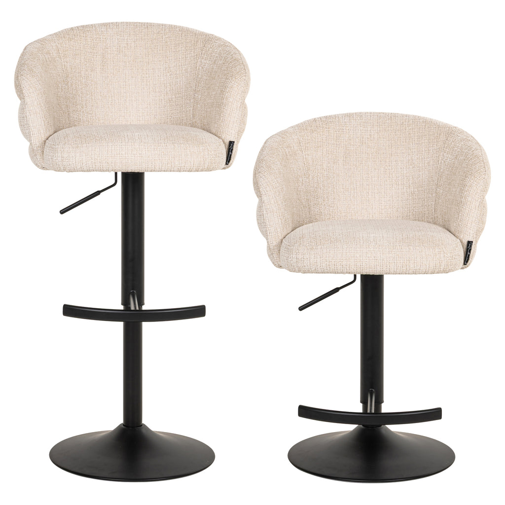 Tabouret de bar Nikki niagara beige swivel fire retardant