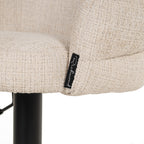 Tabouret de bar Nikki niagara beige swivel fire retardant