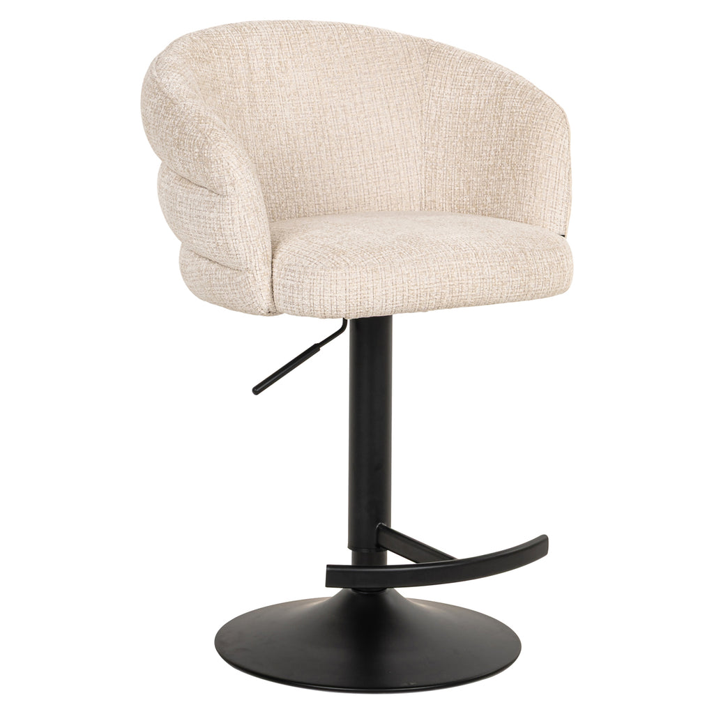 Tabouret de bar Nikki niagara beige swivel fire retardant