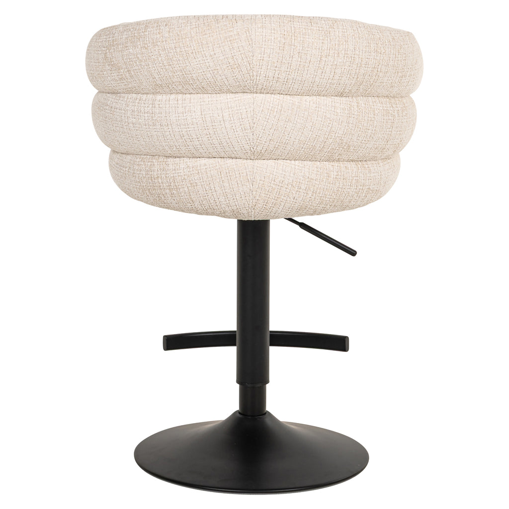 Tabouret de bar Nikki niagara beige swivel fire retardant