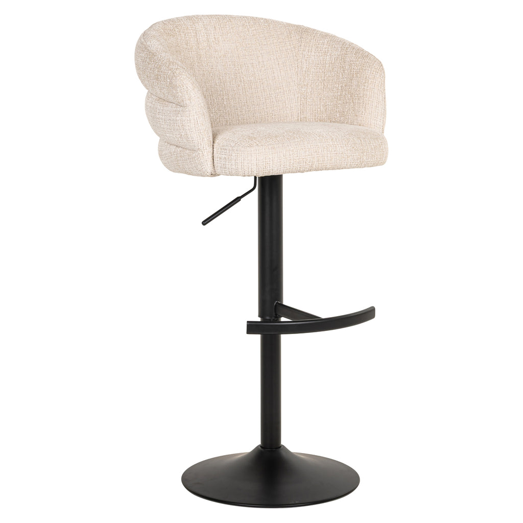 Tabouret de bar Nikki niagara beige swivel fire retardant