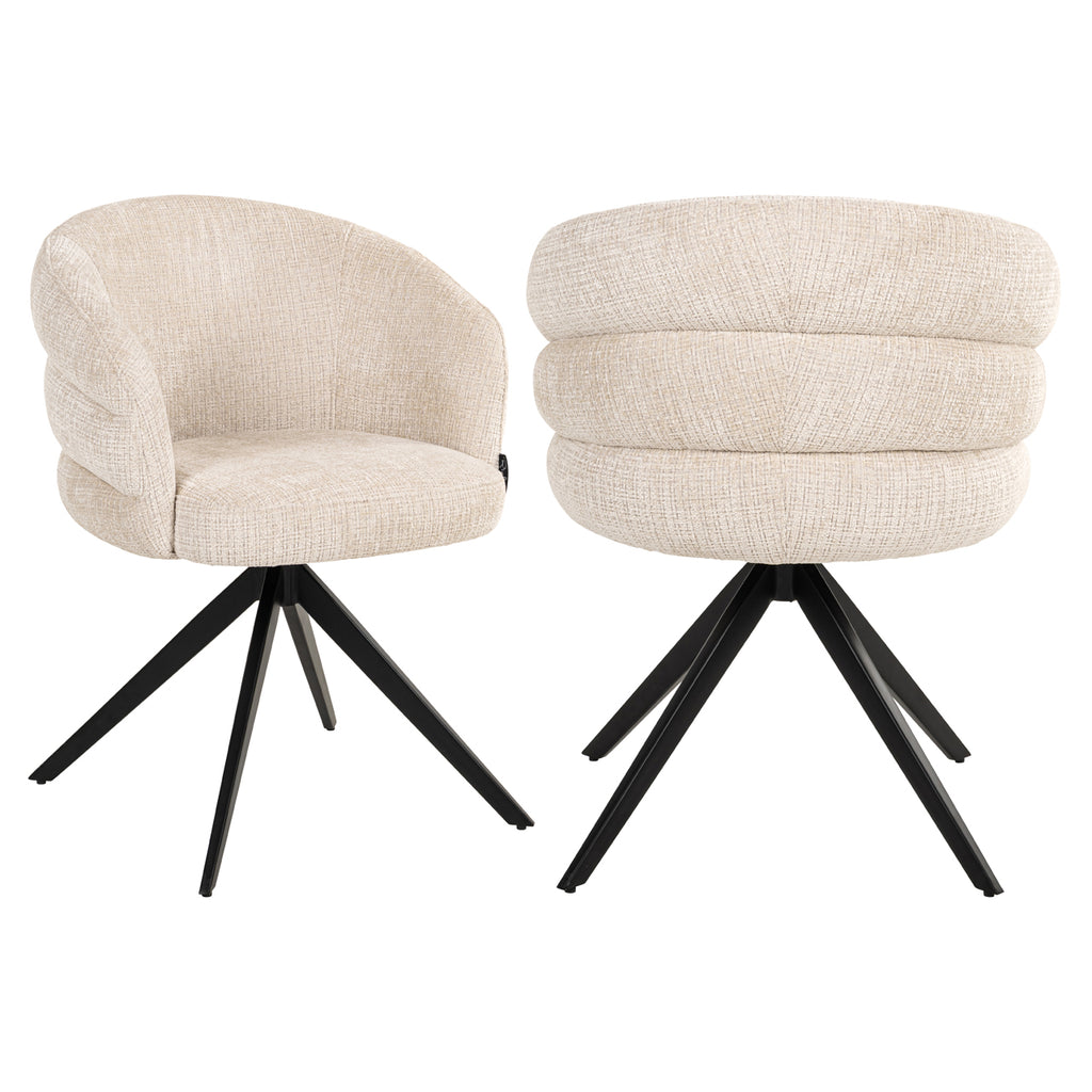 Chaise de salle à manger Serenity niagara beige swivel fire retardant