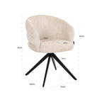Chaise de salle à manger Serenity niagara beige swivel fire retardant
