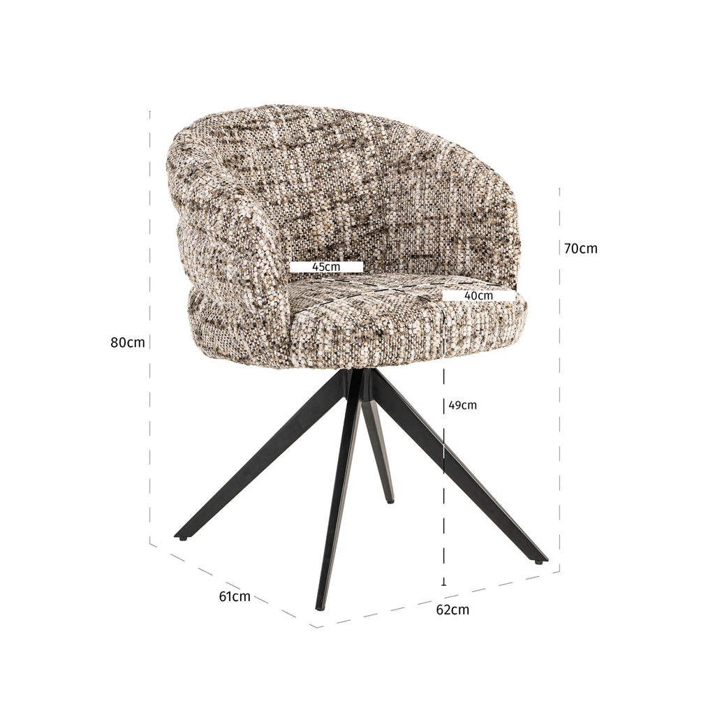 Chaise de salle à manger Serenity brown omara swivel fire retardant