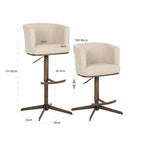 Tabouret de bar Cheyenne biscotti swivel
