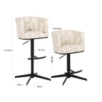 Tabouret de bar Cheyenne beige graffic swivel