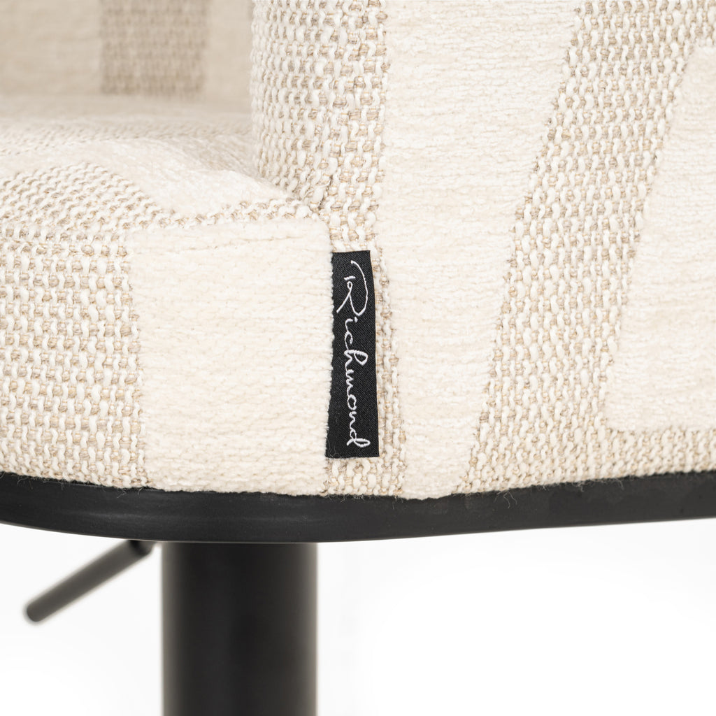 Tabouret de bar Cheyenne beige graffic swivel